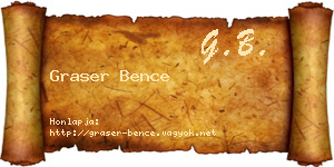 Graser Bence névjegykártya